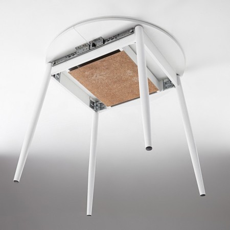 The sliding round round "Orion Mini", 800/1110x800x750, the legs are white/white-3