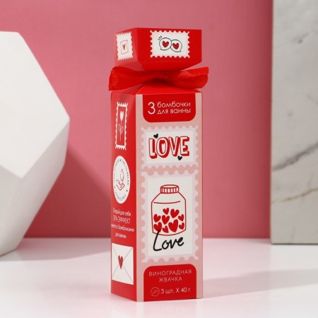 Gift set of Love cosmetics, bath bombs 3 x 40 g, pure happiness-2