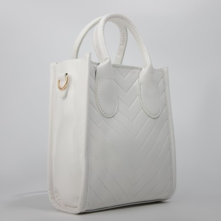 Bag Female Tout with zipper, white color-4