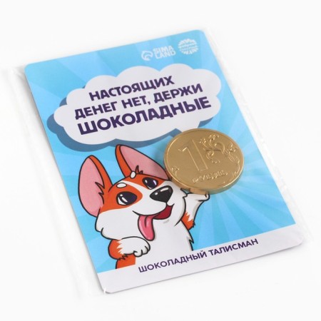 Chocolate coin "Chocolate money" on the substrate, 6 g.-5