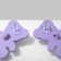 Earrings plastic "bears" with emoticons, lilac color