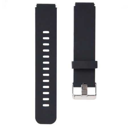 18 mm watch strap, with quick-detachable studs, silicone, L-21.5 cm, black-1