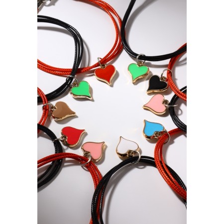 Bracelets "Demetrons" Heart, black-red color, l = 17 cm-9