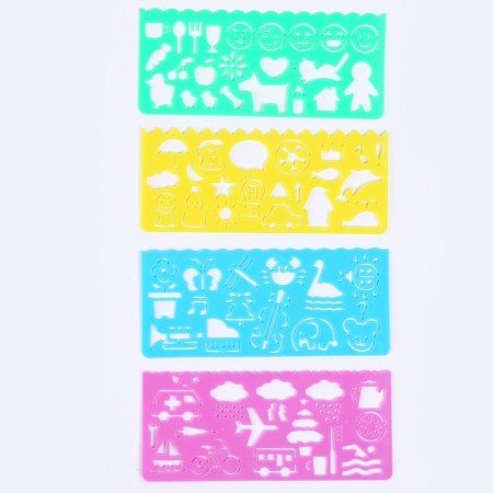 The “Figures” stencil, set 4 pcs., Size 1 pc. - 6.5 × 14 × 0.1 cm, color mix