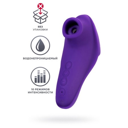 Vacuum-wave clitoris stimulator, silicone, 12 cm, purple