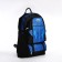 A backpack with a lightning with an increase, 65l, 4 external pockets, blue color