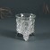 Climber Plastic, glass for 1 candle "droplets" silver 7x6x6 cm