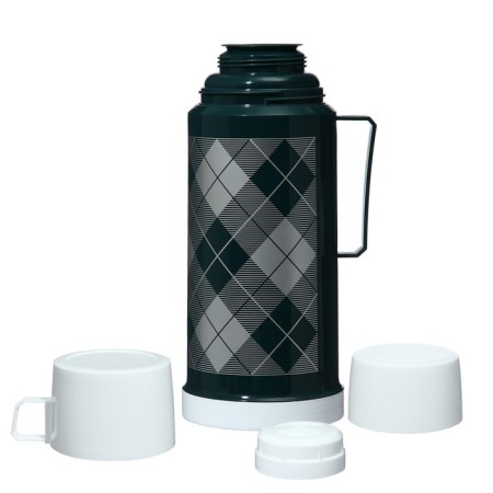 Thermos 1 l, with a glass flask, retains heat 8 hours, 12 x 28 cm, green-2