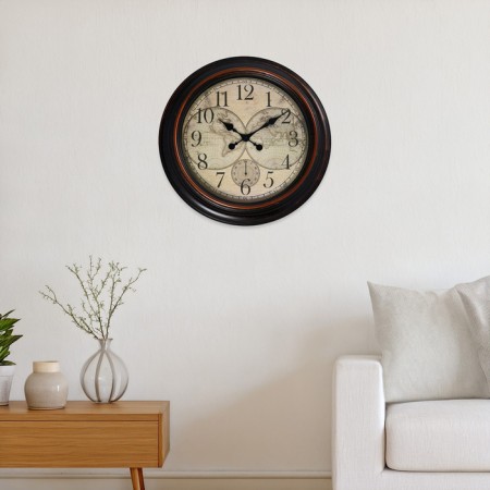 Wall clock, series: interior, "ancient map", D-60 cm-3