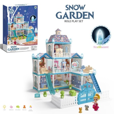 House for dolls "Winter Palace" with a doll, pets and accessories