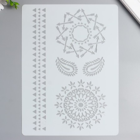 Stencil plastic "Patterns and ornaments" 29.7x21 cm