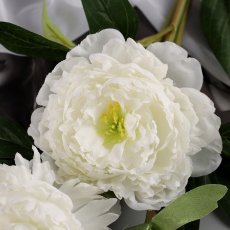 Artificial flowers "Beverly luxury peony" 60 cm, white-1