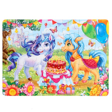 Maxi-Puzzles 2 in 1 “Unicorns + dinosaurs No. 3”, 35 and 35 elements-1