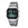 Men's washing watches, D-4.4 cm, alarm clock, calendar, metal strap, silver