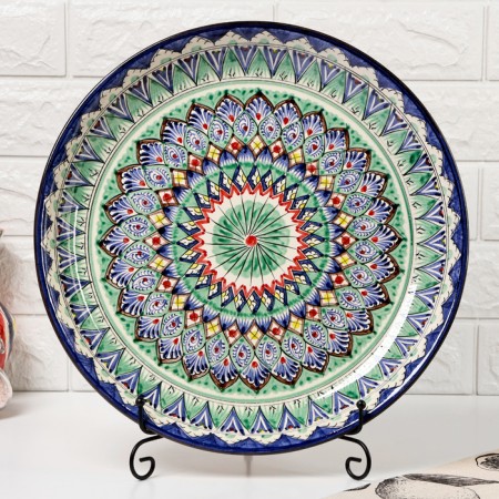 Largan Rishtan ceramics "Patterns", 36 cm, blue-1