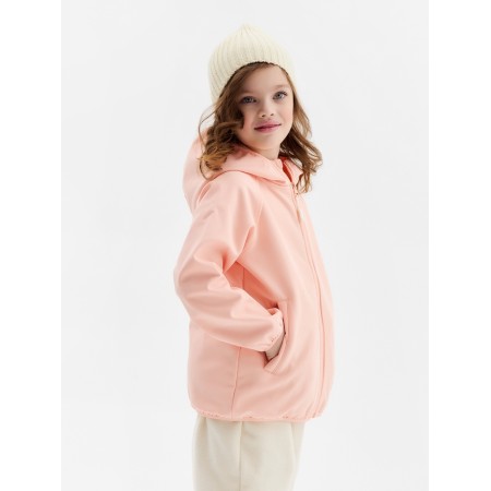 Demisason windbreaker for girls Minaku from SoftShell on fleece, waterproof, peach, height 140 cm-2