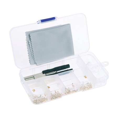 A set of tools for repairing glasses, 150 screws, pads, 3 screwdrivers, forceps, napkin-8