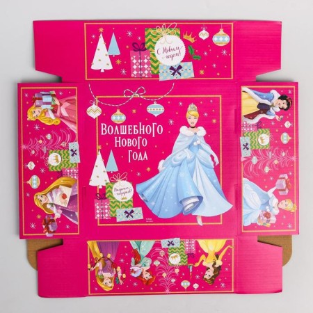 Gift box "New Year" 24.5x24.5x9.5 cm, princesses-4