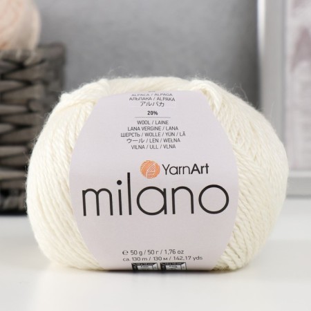 Yarn "Milano" 8%alpaca, 20%wool, 8%viscose, 64%acrylic 130m/50g (852 dairy)-4