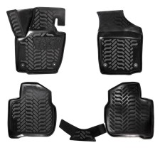 AIRLINE carpets for VW Polo/ Rapid 20-, fasteners, high side, 3D with a handle, in a set 4 pieces 9827