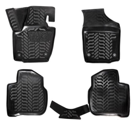 AIRLINE carpets for VW Polo/ Rapid 20-, fasteners, high side, 3D with a handle, in a set 4 pieces 9827