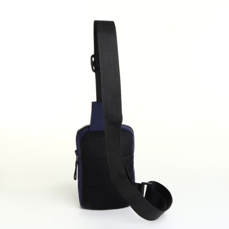 Slong bag from textiles, blue color-1