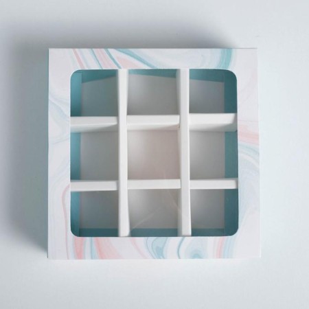Box for sweets, confectionery packaging, 9 cells, only for you 14.5 x 14.5 x 3.5 cm-2