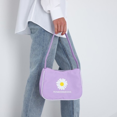 Youth bag with zipper, purple color-5