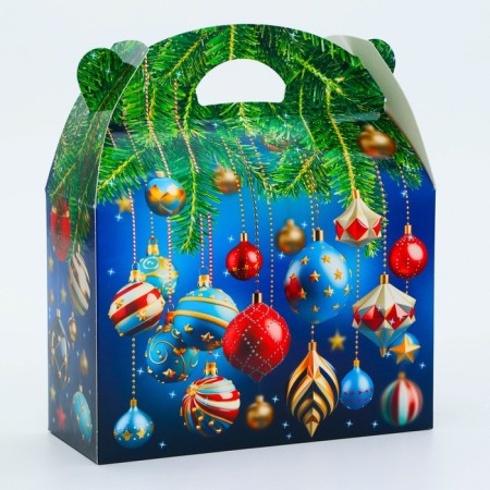 New Year. Gift box New Year's Baul "New Year's toys" 22 x 9 x 22 cm.-1
