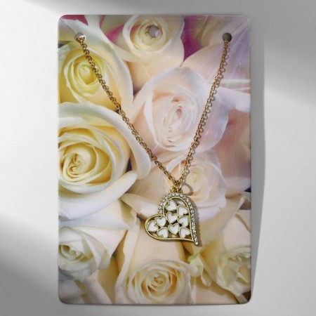 Cool "lovely" heart, assorted, white color in gold, 40 cm-2