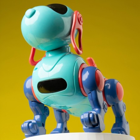 IQ DOG robot pillbox, sings, works, works from batteries, blue color-6