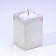 Candle "Square" in a candlestick of gypsum, 5x6cm, marble with purple strips