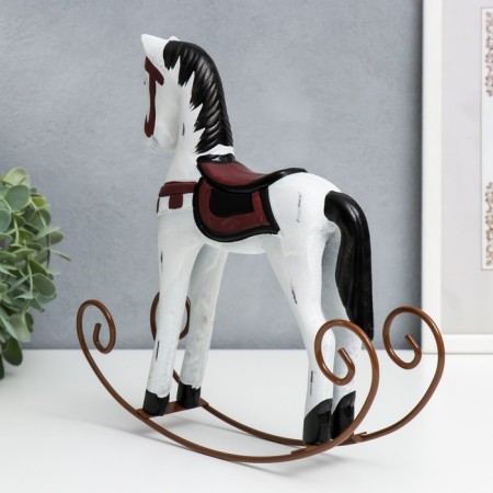 Souvenir tree "Horse-rocking" White with red 22x5x23 cm-4