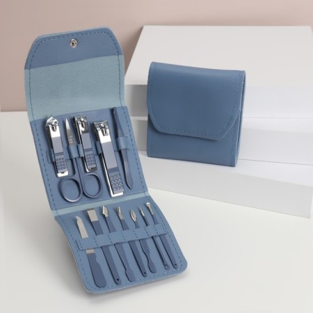Manicure set, 12 items, in case, blue color-2