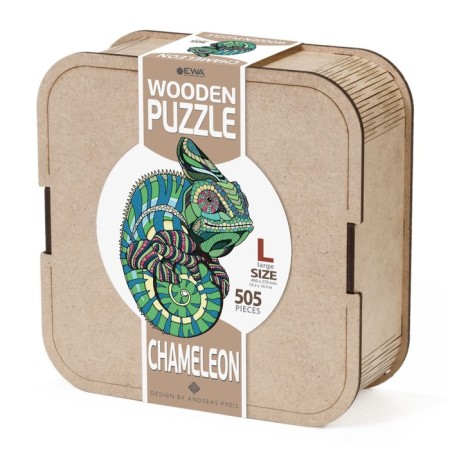 Wooden, figured puzzle Ewa "Chameleon", 49x37 cm-4