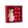A set of soap roses in a box is 8 pieces, pink-white with a bunny