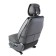Frame caps for the front seats Car Performance, 2 pcs, alcantara, rhombus, black and gray