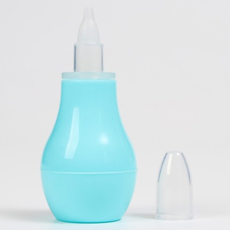 Children's nasal aspirator, with a cap, turquoise color-4