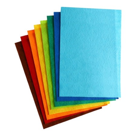 Color felt set, thick-2 mm, A4 format, soft, 8 sheets, 8 colors, TOP-2
