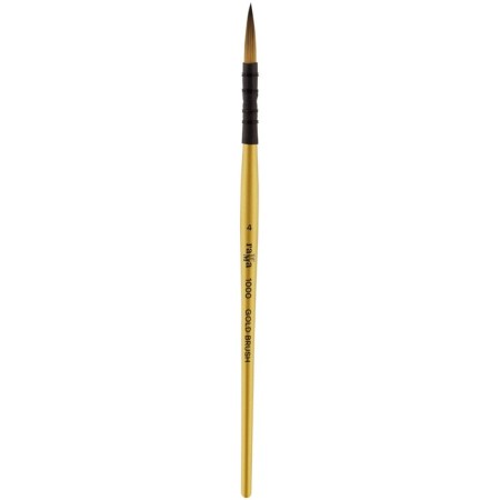 Synthetic brush, round, gamma "Gold Brush" No. 4, French mount, short handle-1