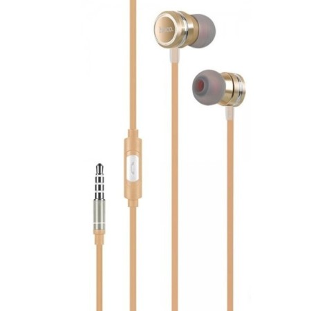 Hoco M16 headphones, wired, inserts, microphone, 1.2 m, golden-3