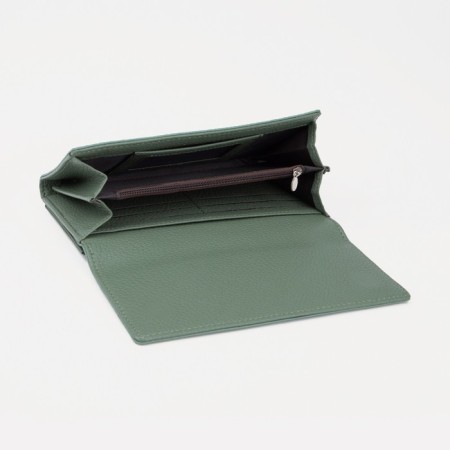 Women's wallet on magnets, green color-3