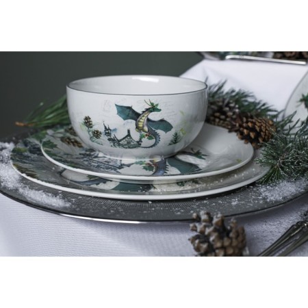 Porcelain dining Dilan "Dragosh", d = 25.5 cm, white color-5