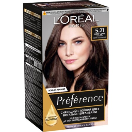 Hair dye L’Oreal Preference Recital "Notre Dame", tone 5.21, deep-light chestnut