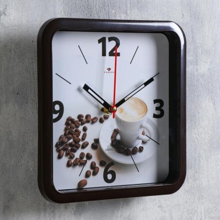 Wall clock, interior: kitchen, "cup of coffee", silent, 22 x 22 cm-1