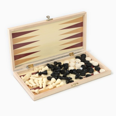 Chess, checkers, backgammon, board games, set 3 in 1, 29 x 29 cm-5