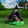 Garden figure "The dog is looking for a treasure" black, 30cm