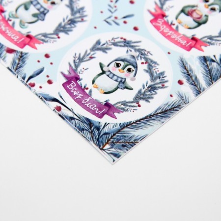 Stickers for flowers and gifts "Penguins", 16 × 9.5 cm-2