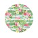 Pareo and beach rug "Flamingo with flowers", d = 150 cm
