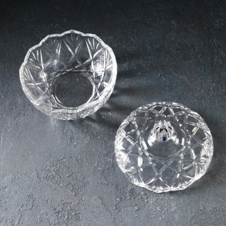 Glass Sugar "splendor", 650 ml, 15.5 × 15.5 cm, with a lid-2